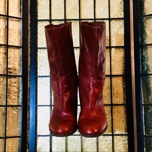 Nine West Mid-Calf Leather Boots